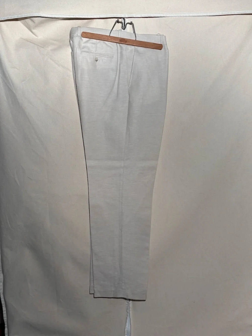 Men's Perry Ellis Linen Slacks 36/34 Full Leg Creme